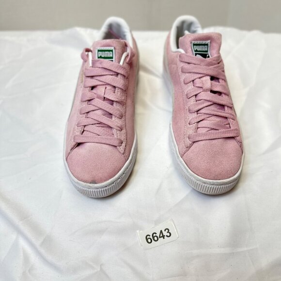 puma suede pink /grey euc size 6 women - Picture 4 of 12